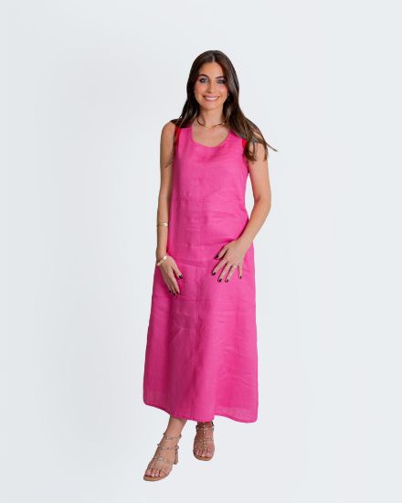 Imagen de Vestido Nicole Lino Rosa