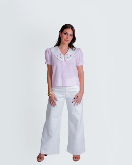 Imagen de Jeans Blanco con Pespuntes