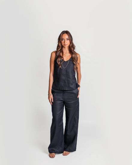 Imagen de Pantalón Ofelia Lino Negro