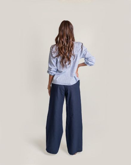 Imagen de Pantalón Ofelia Lino Azul