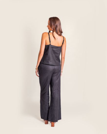 Imagen de Pantalón Ofelia Lino Negro