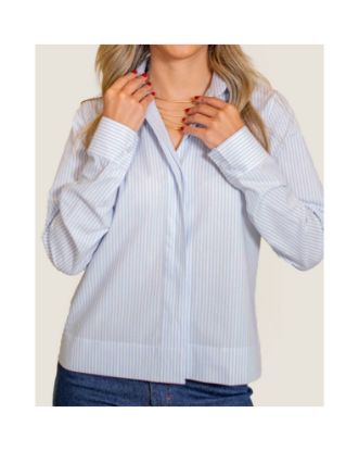 Imagen de Camisa Minimal Rayas Celestes