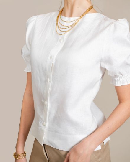 Imagen de Camisa Aurelia Lino Blanco